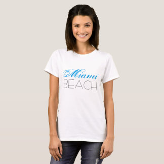 Miami Beach Blue en Black aanpasbaar T-shirt