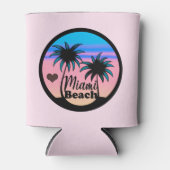 Miami Beach Blue en Pink Palm Trees Blikjeskoeler (Voorkant)