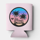 Miami Beach Blue en Pink Palm Trees Blikjeskoeler (Achterkant)