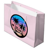 Miami Beach Blue en Pink Palm Trees Groot Cadeauzakje (Voorkant Gekanteld)
