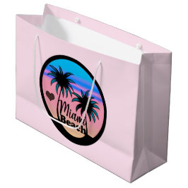 Miami Beach Blue en Pink Palm Trees Groot Cadeauzakje