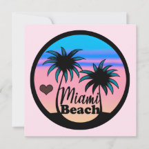 Miami Beach Blue en Pink Palm Trees