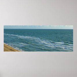 Miami Beach Blue Waves Ocean Horizontale Landscape Poster