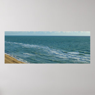 Miami Beach Blue Waves Ocean Horizontale Landscape Poster