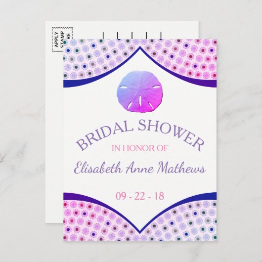 Miami Beach Bridal Shower Uitnodiging Briefkaart (Voorkant / Achterkant)