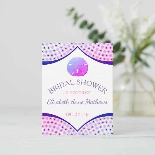 Miami Beach Bridal Shower Uitnodiging Briefkaart (Staand voorkant)