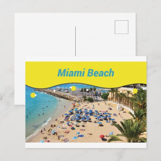 Miami Beach Briefkaart (Voorkant / Achterkant)