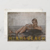 Miami Beach Briefkaart met Cool  Guy (Voorkant / Achterkant)