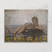 Miami Beach Briefkaart met Cool  Guy (Voorkant)