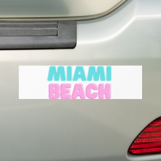 Miami Beach Bumpersticker (Op auto)