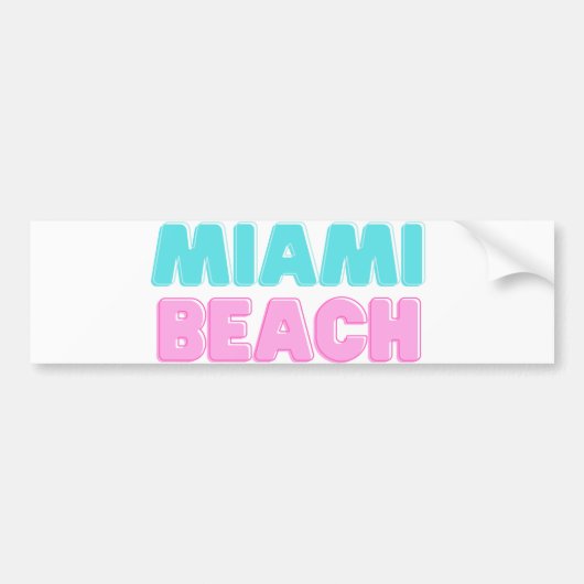 Miami Beach Bumpersticker (Voorkant)
