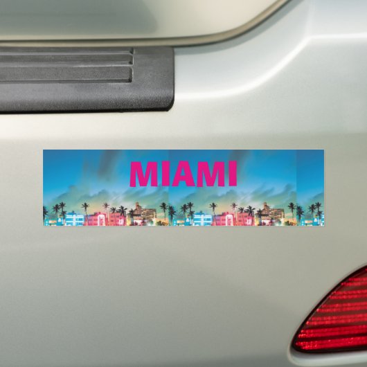 MIAMI BEACH BUMPERSTICKER (Op auto)