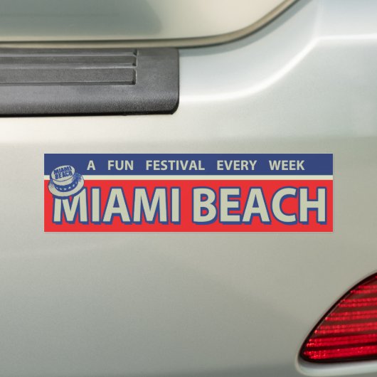  Miami Beach Bumpersticker uit de jaren '60 (Op auto)