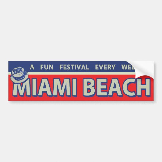  Miami Beach Bumpersticker uit de jaren '60 (Voorkant)
