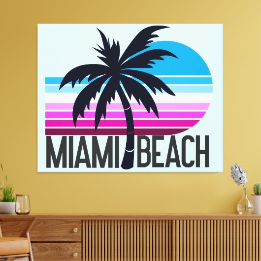 Miami Beach Canvas Afdruk (Insitu (Woonkamer))