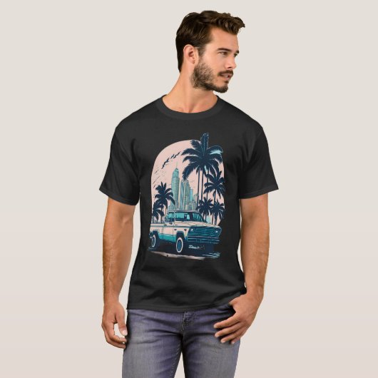 MIAMI beach Cars 6 T-shirt (Voorkant volledig)