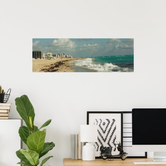 Miami Beach Coast Panorama Poster (Thuiskantoor)
