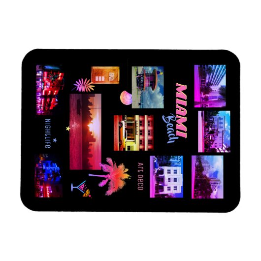 Miami Beach Collage Magneet (Horizontaal)