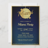 Miami Beach Disco Ball Party Event Uitnodiging (Voorkant)