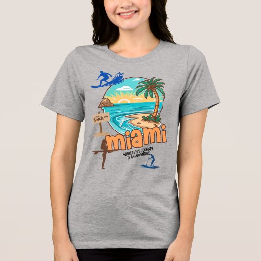 Miami Beach | Every Journey Is an Adventure Tee Tri-Blend Shirt (Voorkant)