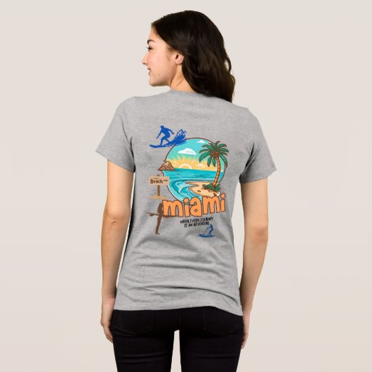 Miami Beach | Every Journey Is an Adventure Tee Tri-Blend Shirt (Achterkant volledig)