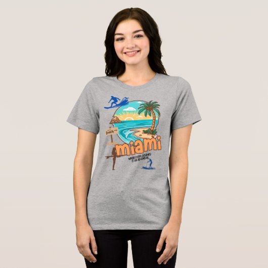 Miami Beach | Every Journey Is an Adventure Tee Tri-Blend Shirt (Voorkant volledig)