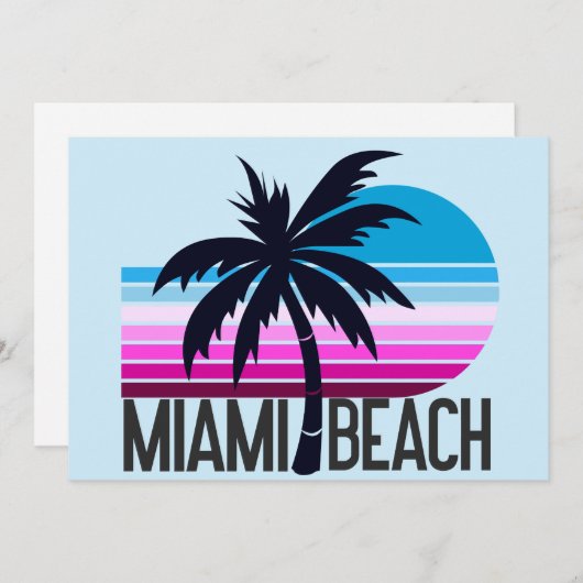 Miami Beach Feestdagenkaart (Voorkant / Achterkant)