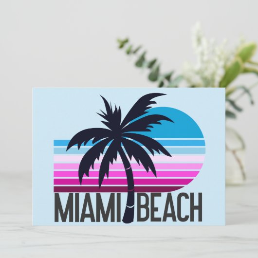 Miami Beach Feestdagenkaart (Staand voorkant)