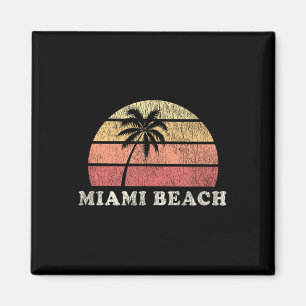 Miami Beach FL  70s Retro Throwback Design Magneet