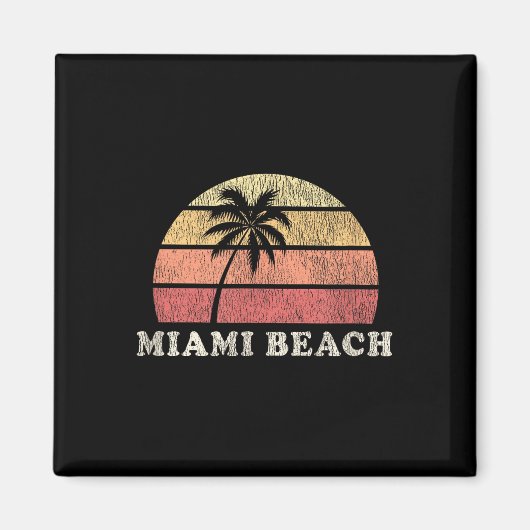 Miami Beach FL 70s Retro Throwback Design Magneet (Voorkant)