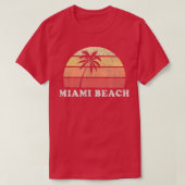 Miami Beach FL  70s Retro Throwback Design T-shirt (Design voorkant)