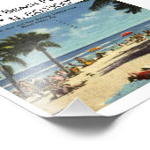 Miami Beach FL Map coördineert  stijl Foto Afdruk (Hoek)