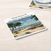 Miami Beach FL Map coördineert stijl Kartonnen Onderzetters (Schuin)