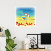 Miami Beach, FL-voorzitter Poster (Thuiskantoor)