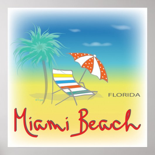 Miami Beach, FL-voorzitter Poster (Voorkant)