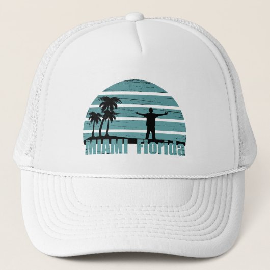 Miami Beach Florida blauw Trucker Pet (Voorkant)
