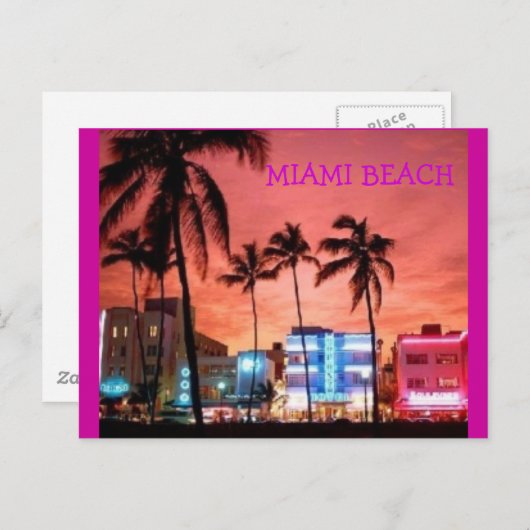 Miami Beach, Florida Briefkaart (Voorkant / Achterkant)