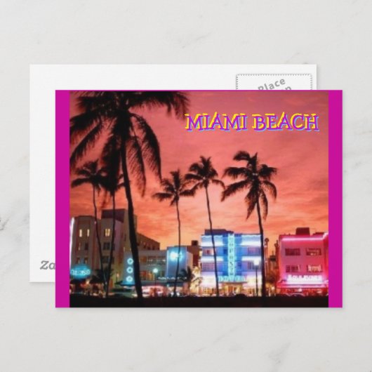 Miami Beach, Florida Briefkaart (Voorkant / Achterkant)