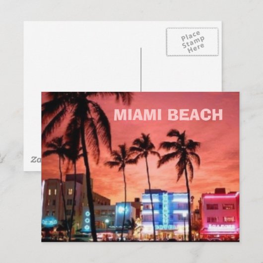 Miami Beach, Florida Briefkaart (Voorkant / Achterkant)