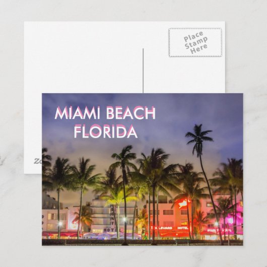 MIAMI BEACH, Florida Briefkaart (Voorkant / Achterkant)