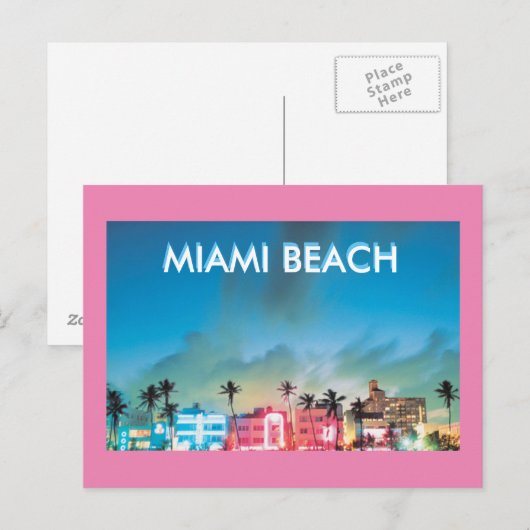 MIAMI BEACH FLORIDA BRIEFKAART (Voorkant / Achterkant)