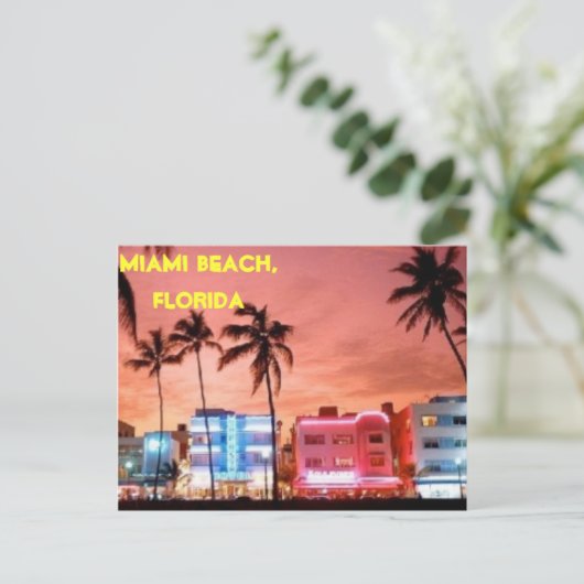 MIAMI BEACH FLORIDA BRIEFKAART (Staand voorkant)