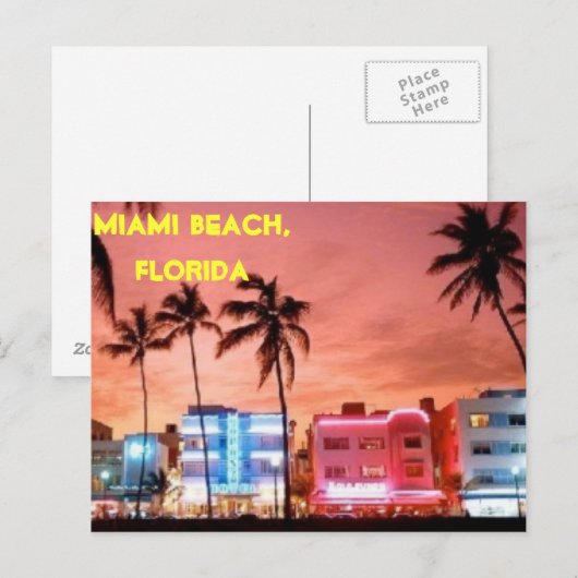 MIAMI BEACH FLORIDA BRIEFKAART (Voorkant / Achterkant)
