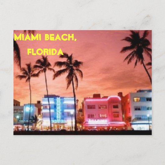 MIAMI BEACH FLORIDA BRIEFKAART (Voorkant)
