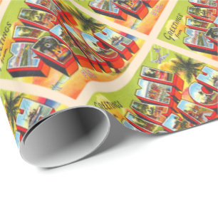 Miami Beach Florida Briefkaart met grote letters Cadeaupapier