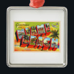 Miami Beach Florida  Briefkaart met grote letters Metalen Ornament<br><div class="desc">Miami Beach Florida FL  groot Letter-Briefkaart</div>