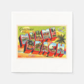 Miami Beach Florida  Briefkaart met grote letters Servet (Voorkant)