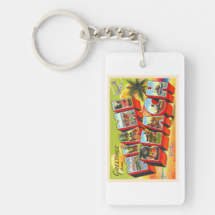 Miami Beach Florida Briefkaart met grote letters Sleutelhanger