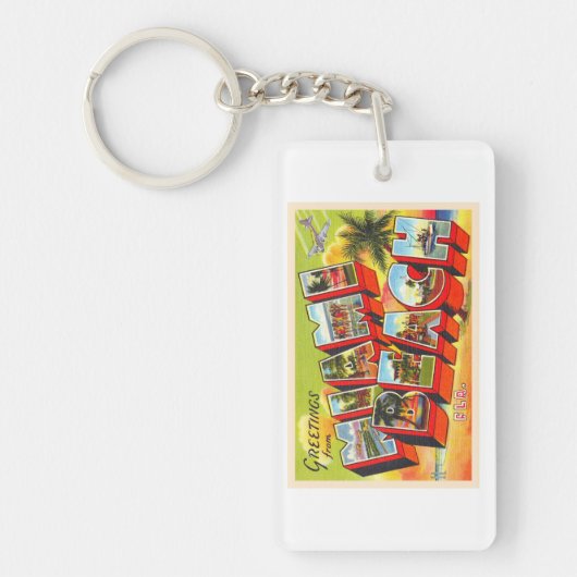Miami Beach Florida  Briefkaart met grote letters Sleutelhanger (Voorkant)