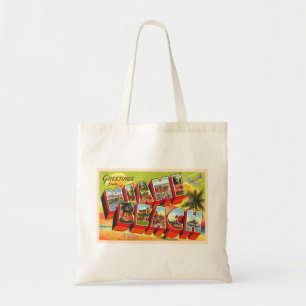 Miami Beach Florida Briefkaart met grote letters Tote Bag